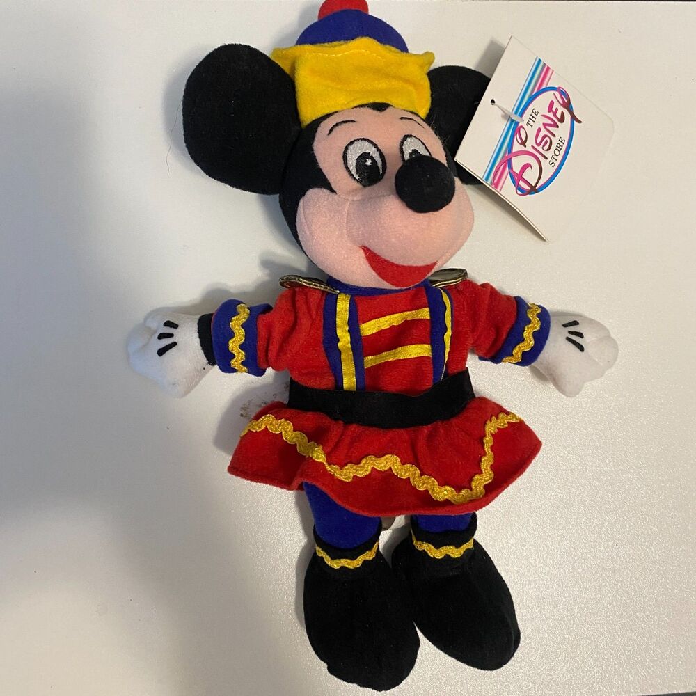 Vintage 1990s Disney Store's Nutcracker Mickey, Mickey Mouse bean bag plush, NWT